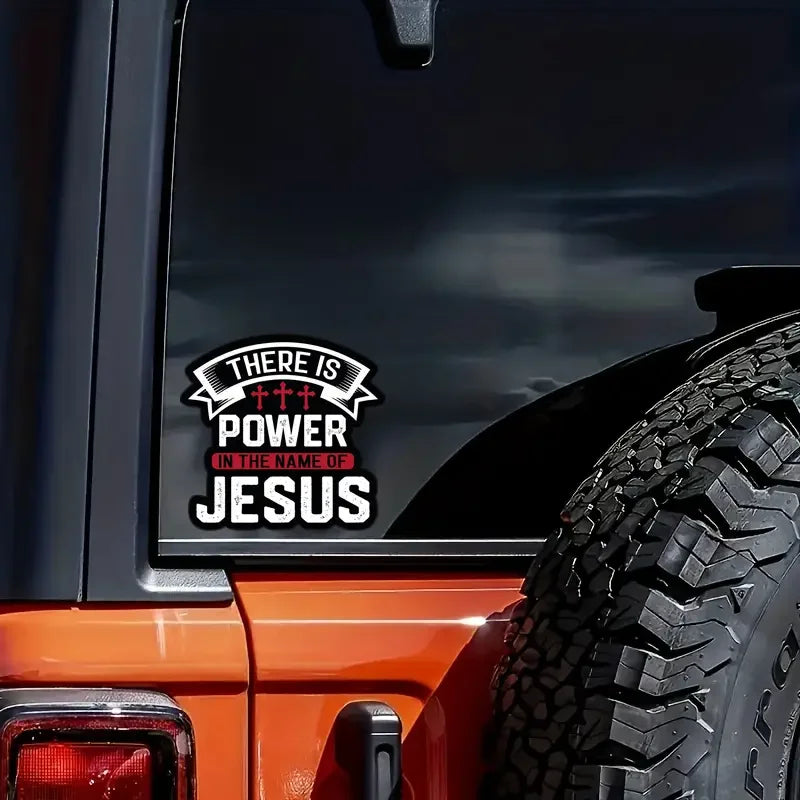Power in The Name of Jesus Adhesive Vinyl Sticker