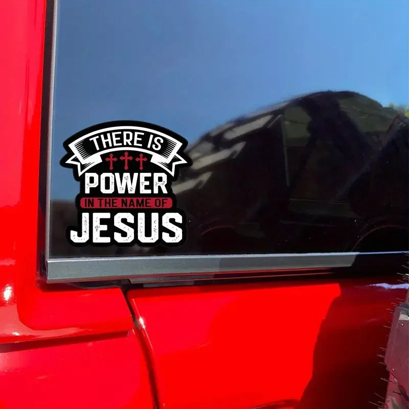 Power in The Name of Jesus Adhesive Vinyl Sticker