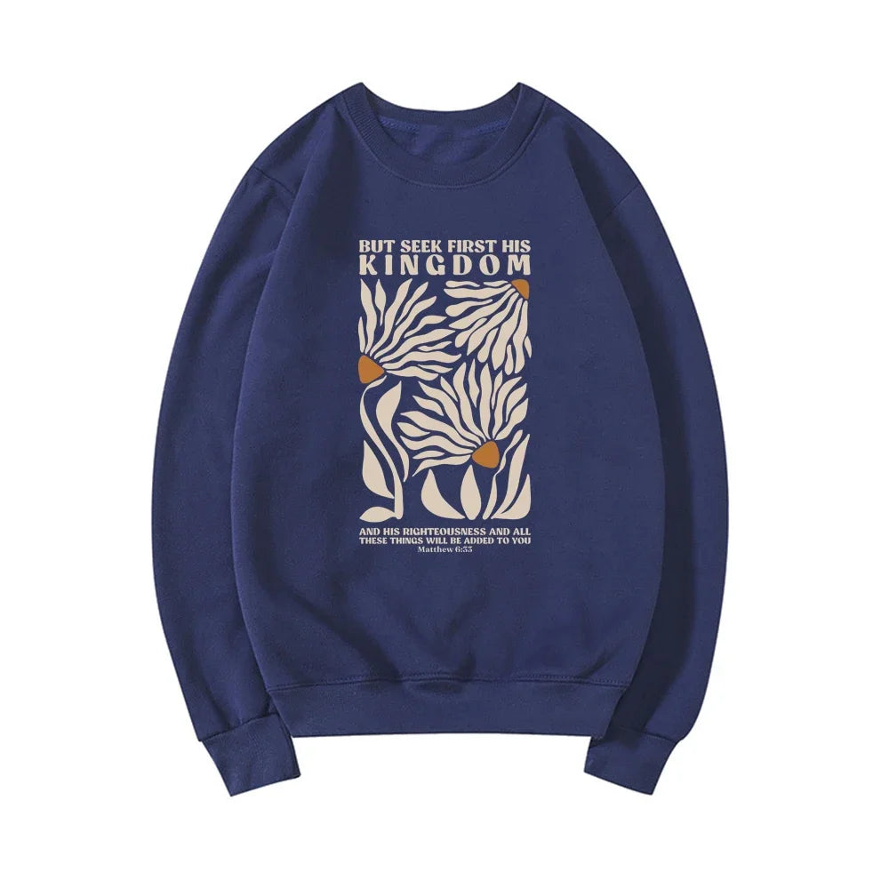 Floral Woman Crew Neck Sweater