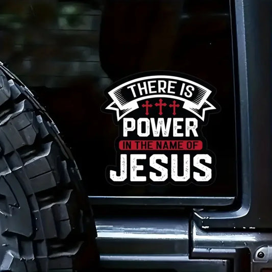 Power in The Name of Jesus Adhesive Vinyl Sticker