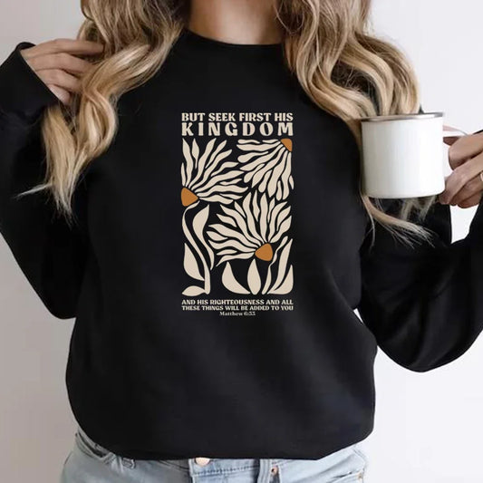 Floral Woman Crew Neck Sweater