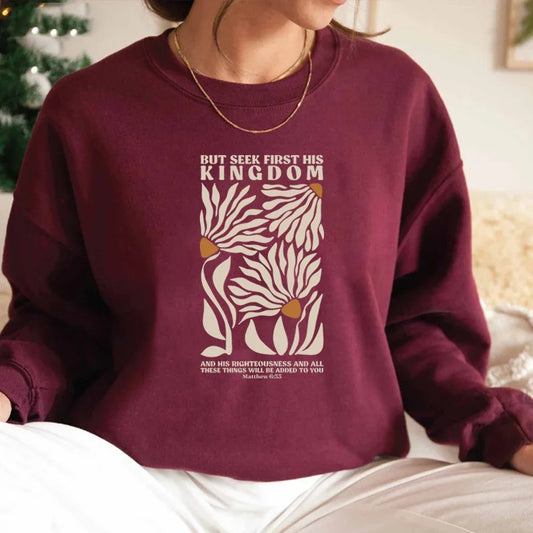 Floral Woman Crew Neck Sweater