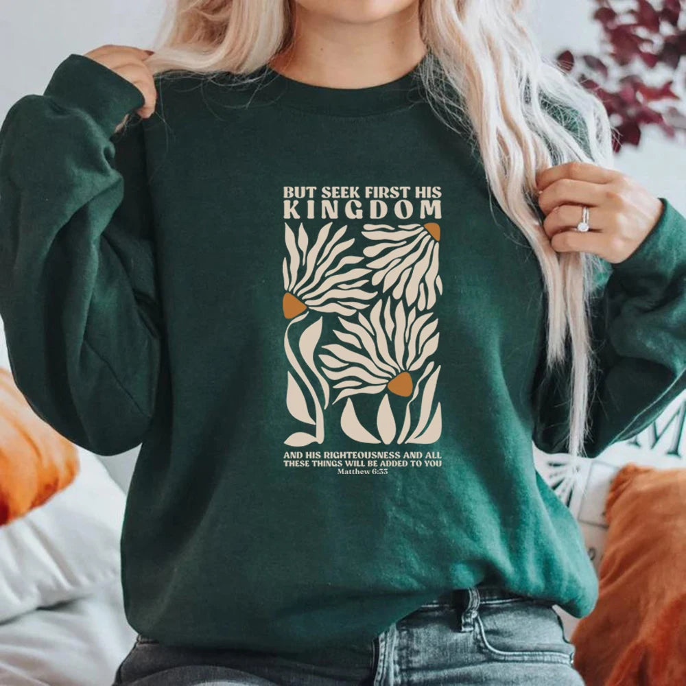 Floral Woman Crew Neck Sweater